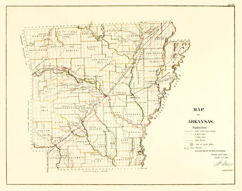 Size comparison using Vintage Map of Arkansas 1866