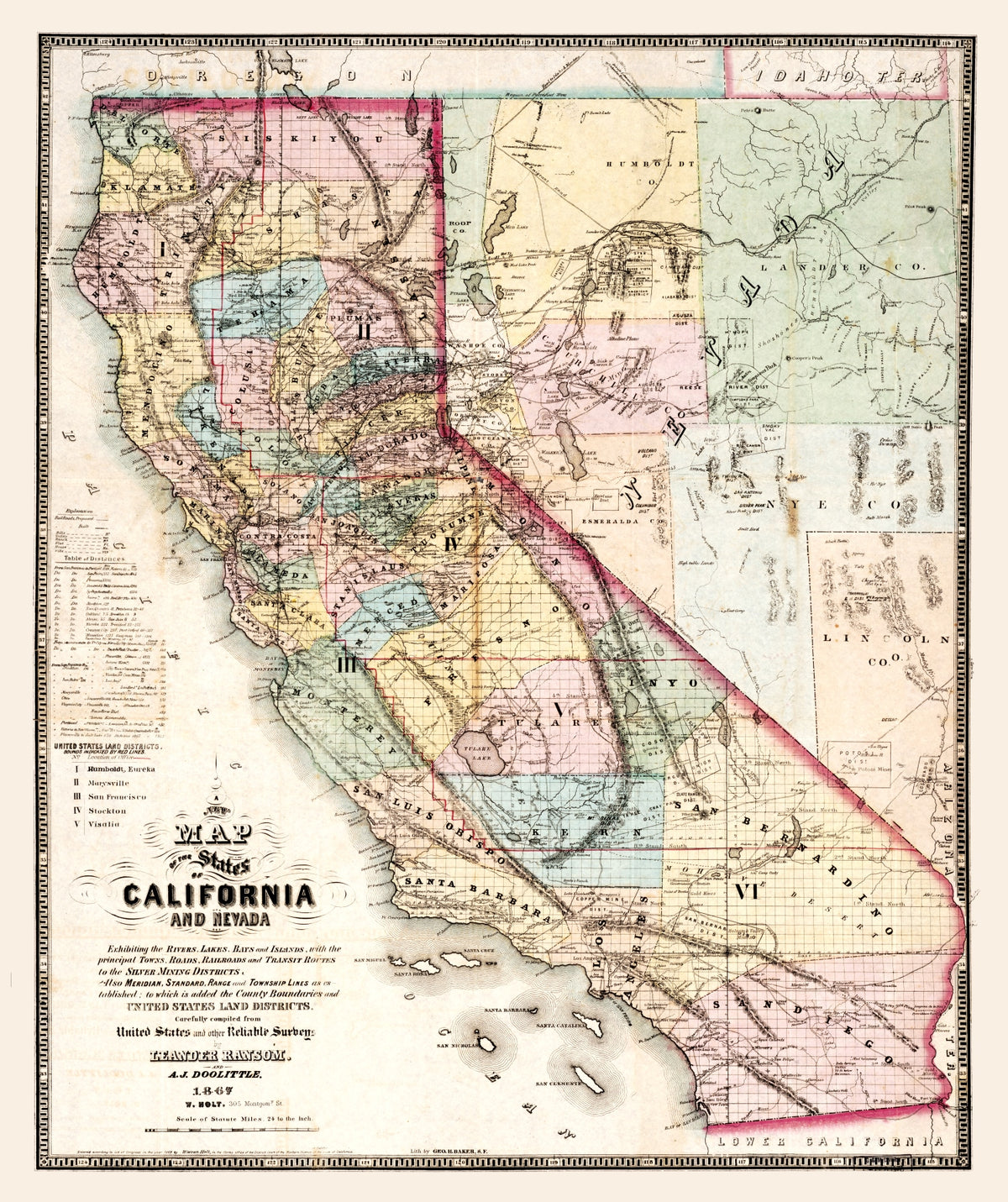 Preview of Vintage Map of California 1867