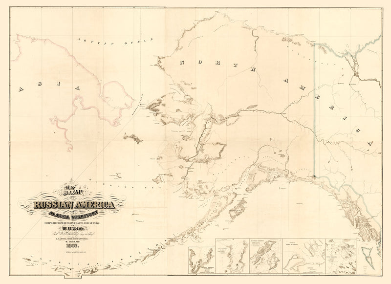 Size comparison using Vintage Map of Alaska 1867