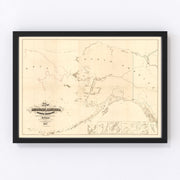 Alaska Vintage Map 1867