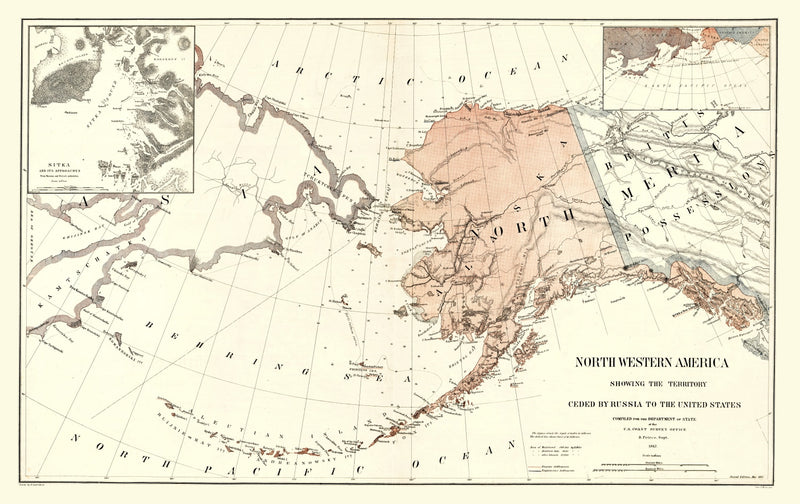 Size comparison using Vintage Map of Alaska 1867