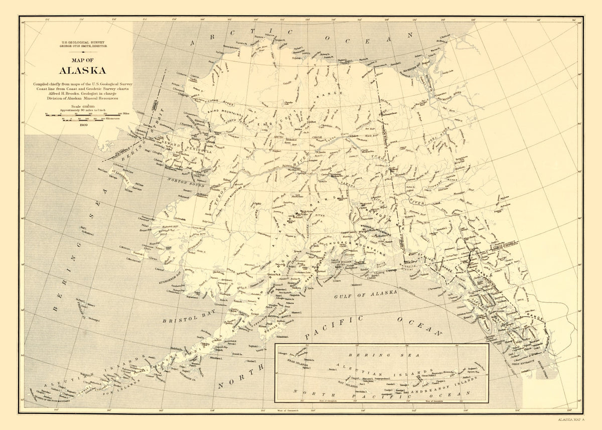 Preview of Vintage Map of Alaska 1909