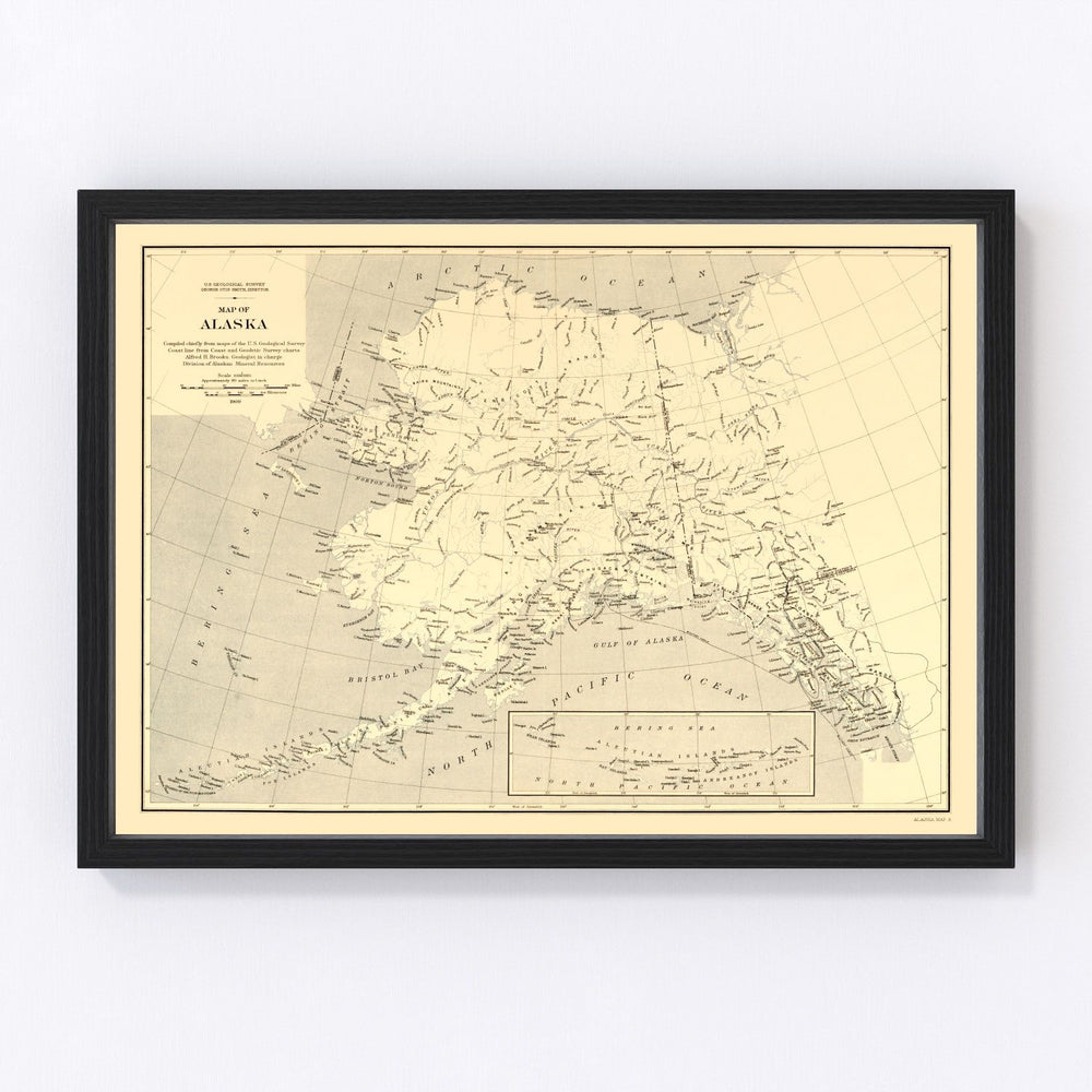 Alaska Vintage Map 1909