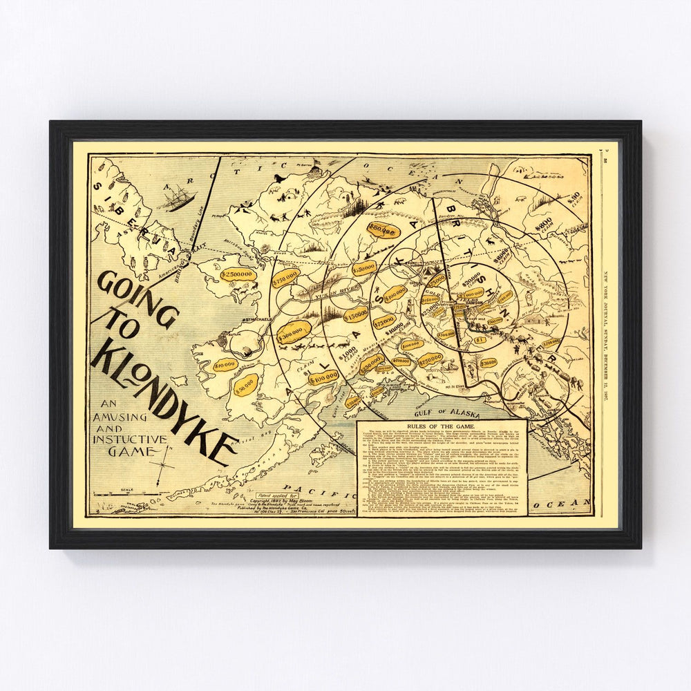 Alaska Vintage Map 1897