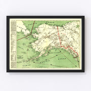 Alaska Vintage Map 1897