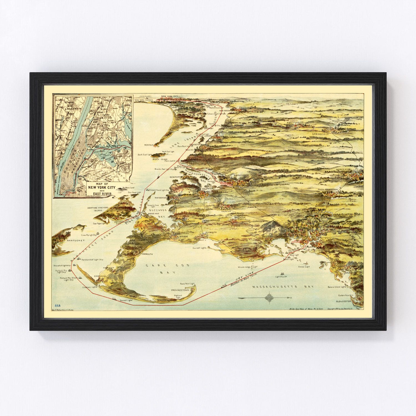 Connecticut Vintage Map 1905