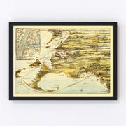 Connecticut Vintage Map 1905
