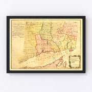 Connecticut Vintage Map 1766