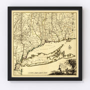 Connecticut Vintage Map 1780