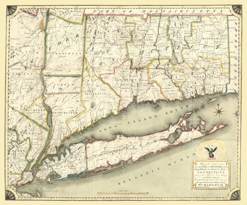 Size comparison using Vintage Map of New York 1815