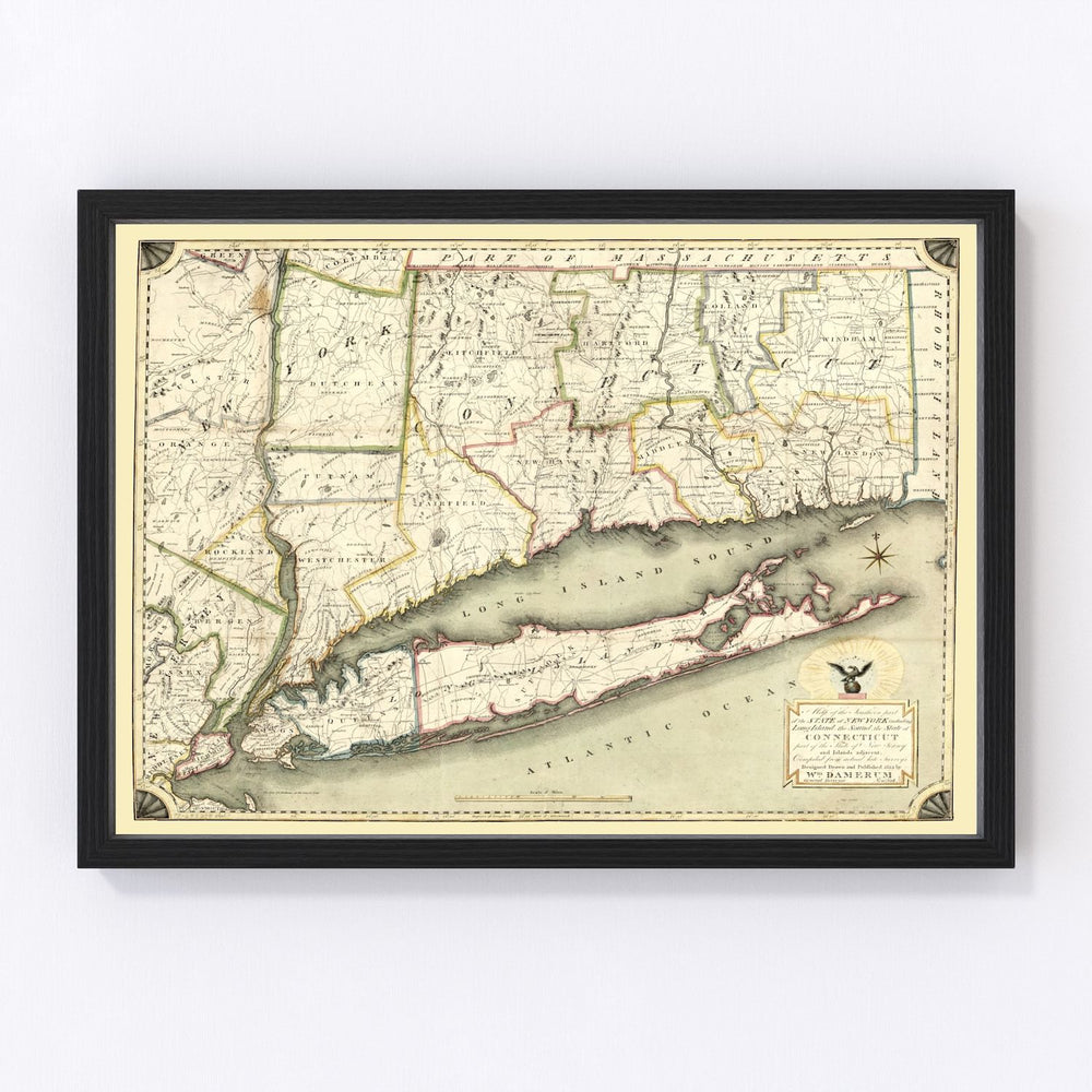 New York Vintage Map 1815