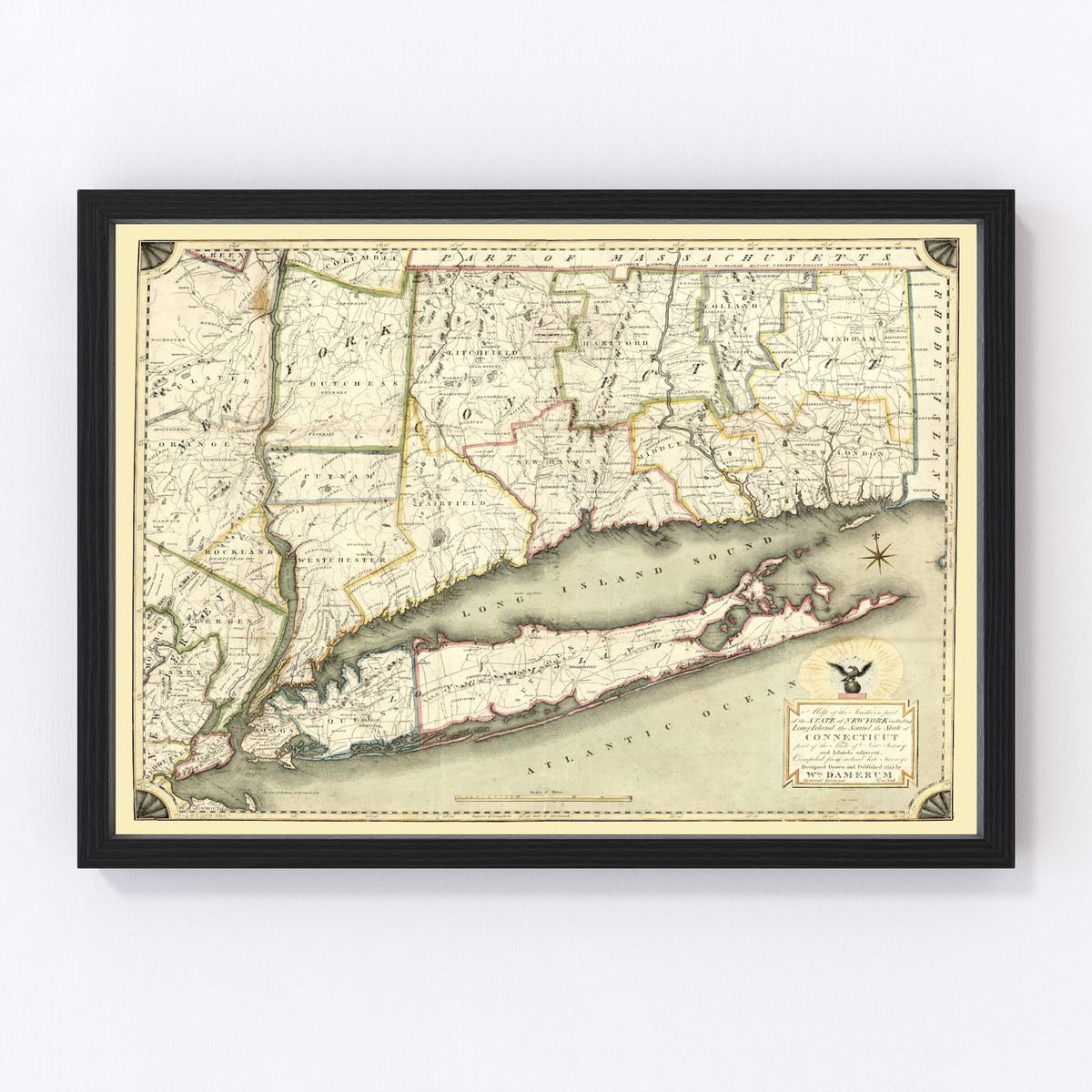 New York Vintage Map 1815