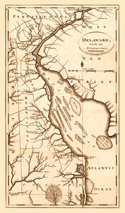 Vintage Map of Delaware 1795