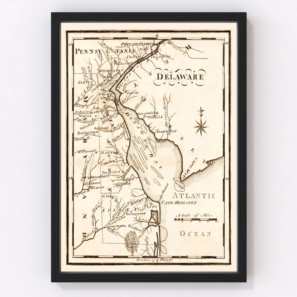 Delaware Vintage Map 1795