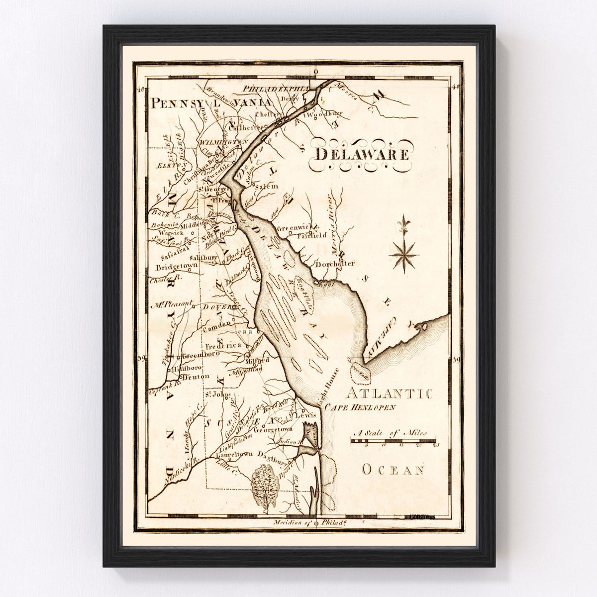 Delaware Vintage Map 1795