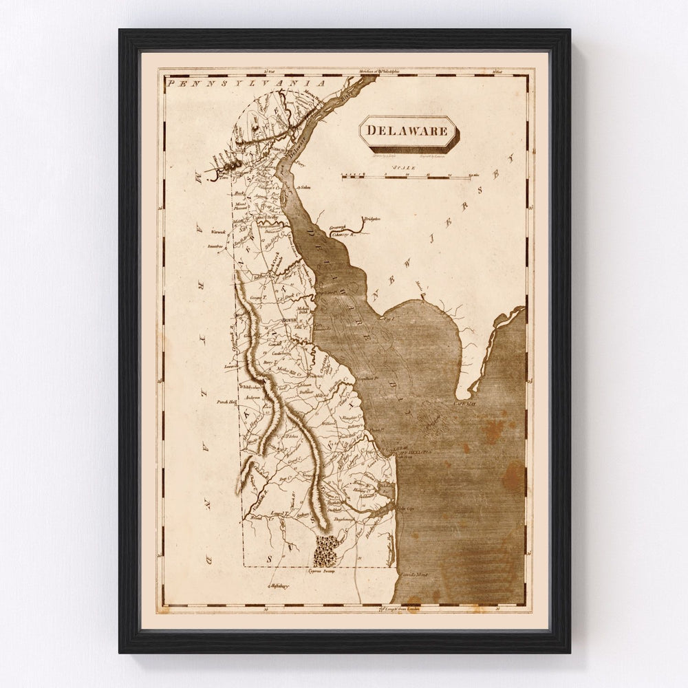 Delaware Vintage Map 1804
