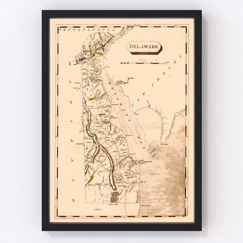Delaware Vintage Map 1812