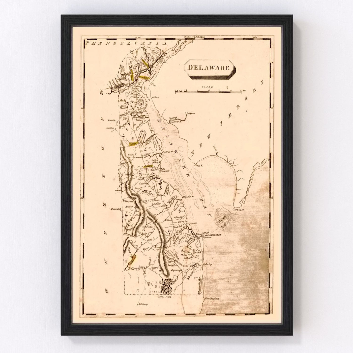 Delaware Vintage Map 1812