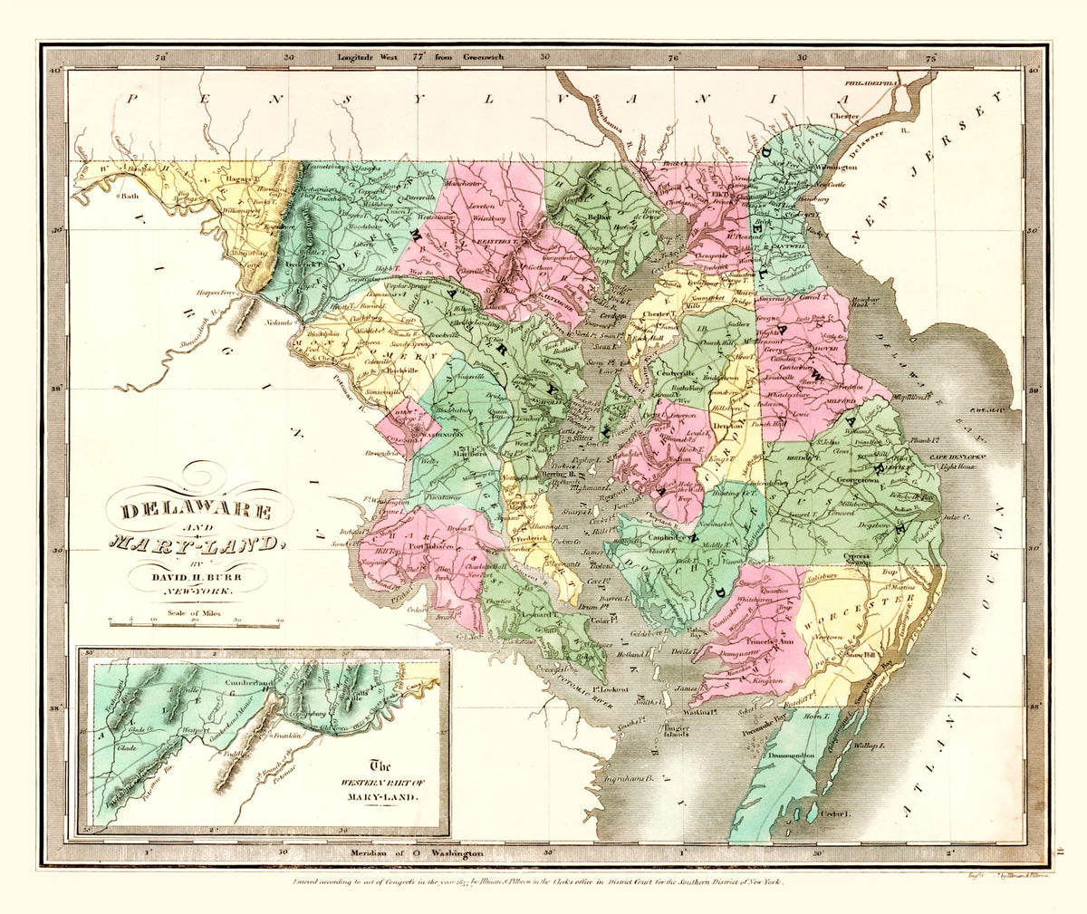 Preview of Vintage Map of Delaware 1835