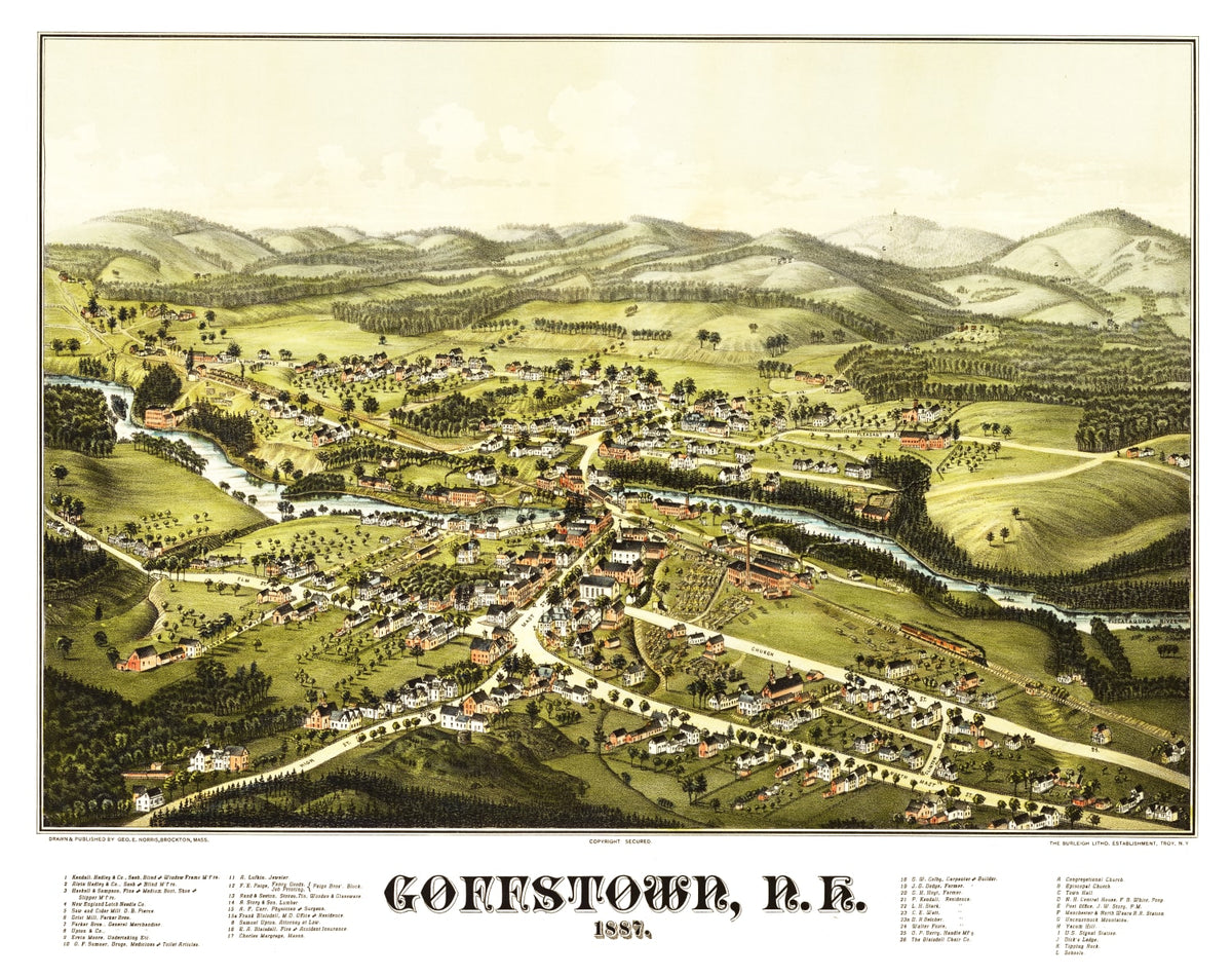 Preview of Vintage Map of Goffstown, New Hampshire 1887