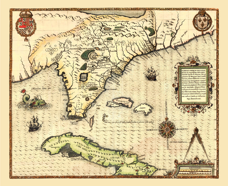 Size comparison using Vintage Map of Florida 1591