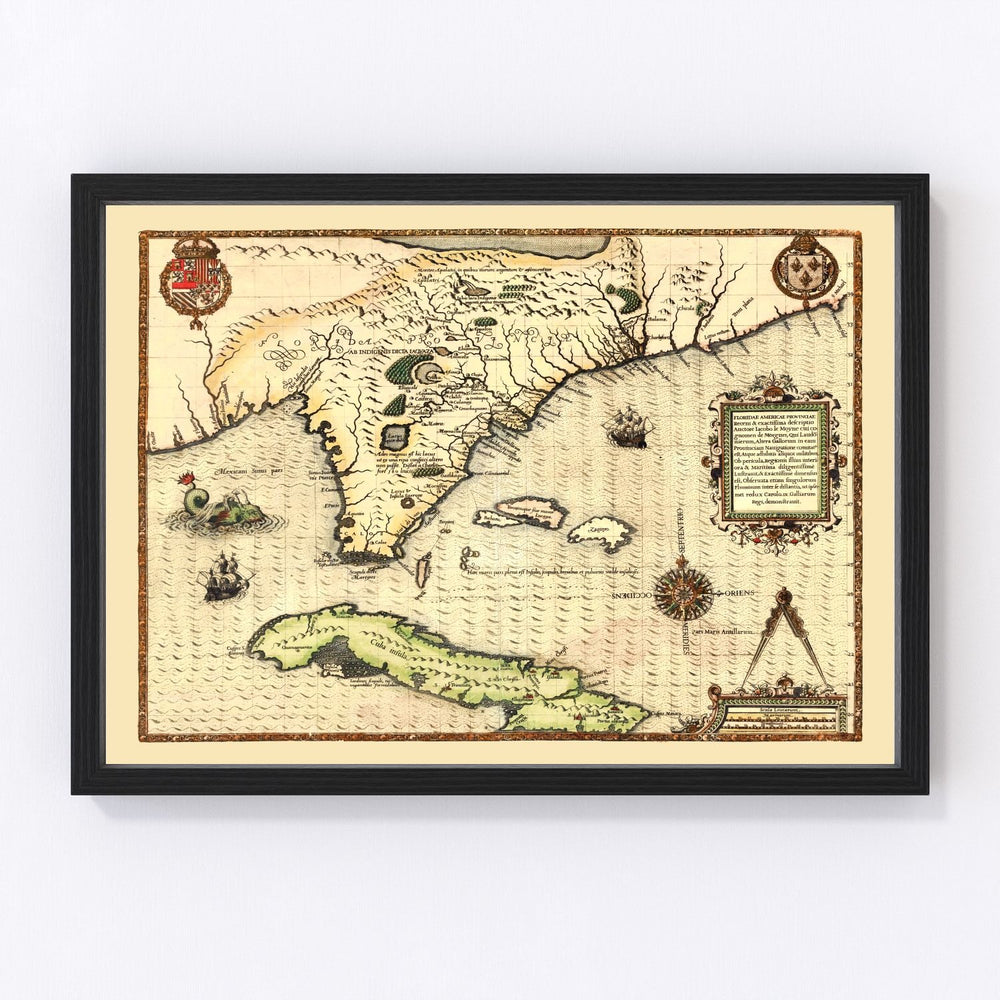 Florida Vintage Map 1591