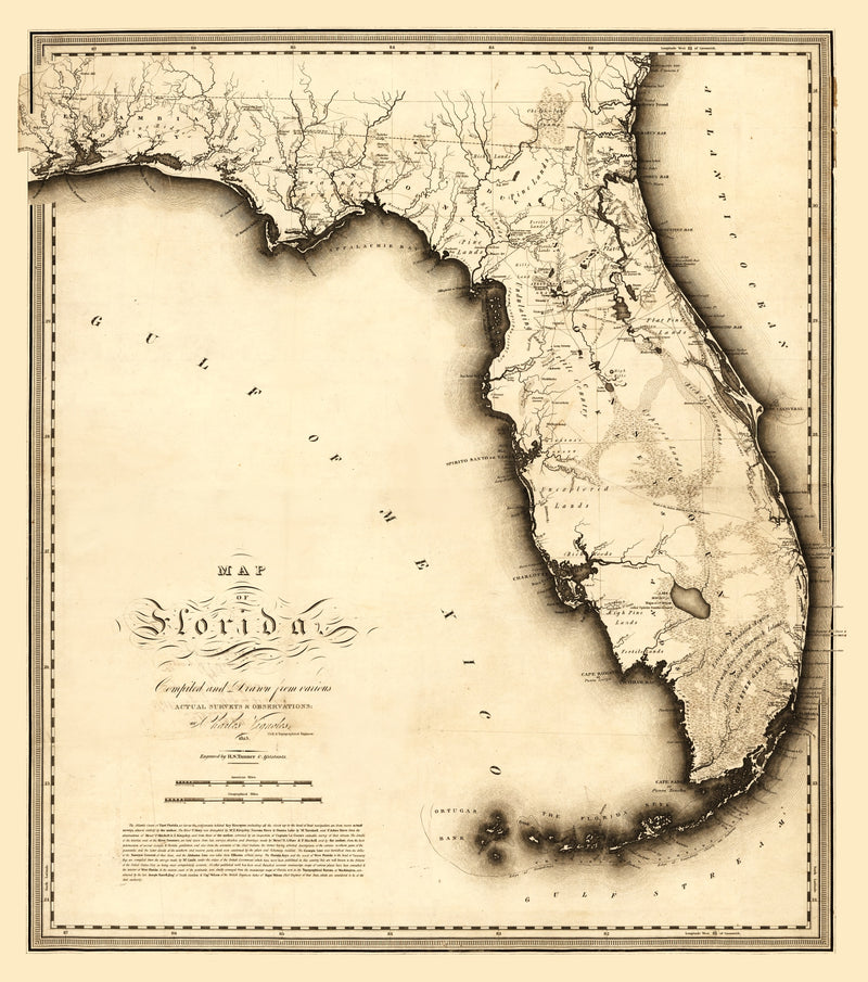 Size comparison using Vintage Map of Florida 1823