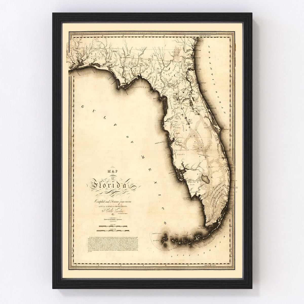 Florida Vintage Map 1823