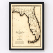 Florida Vintage Map 1823