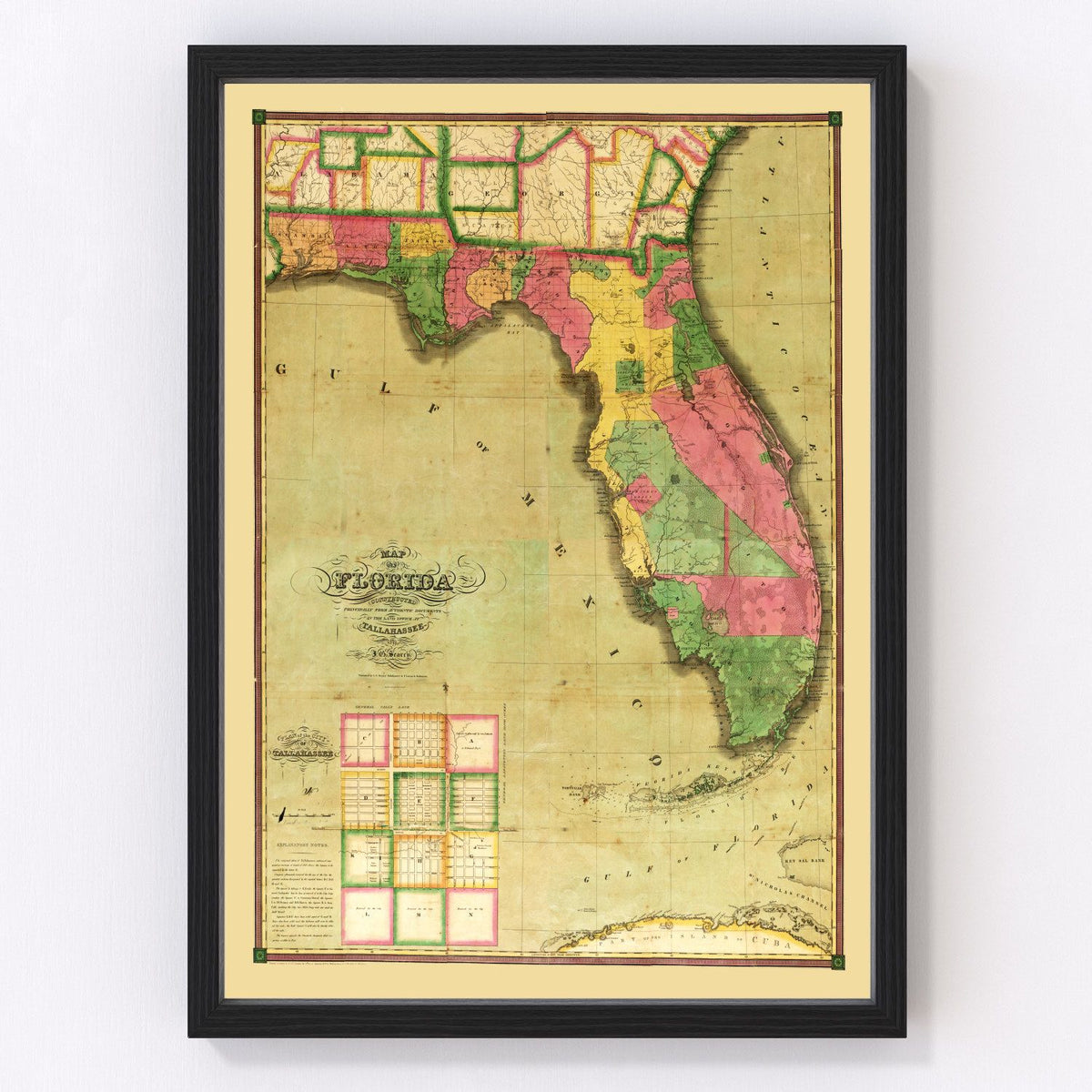 Florida Vintage Map 1829