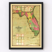 Florida Vintage Map 1829