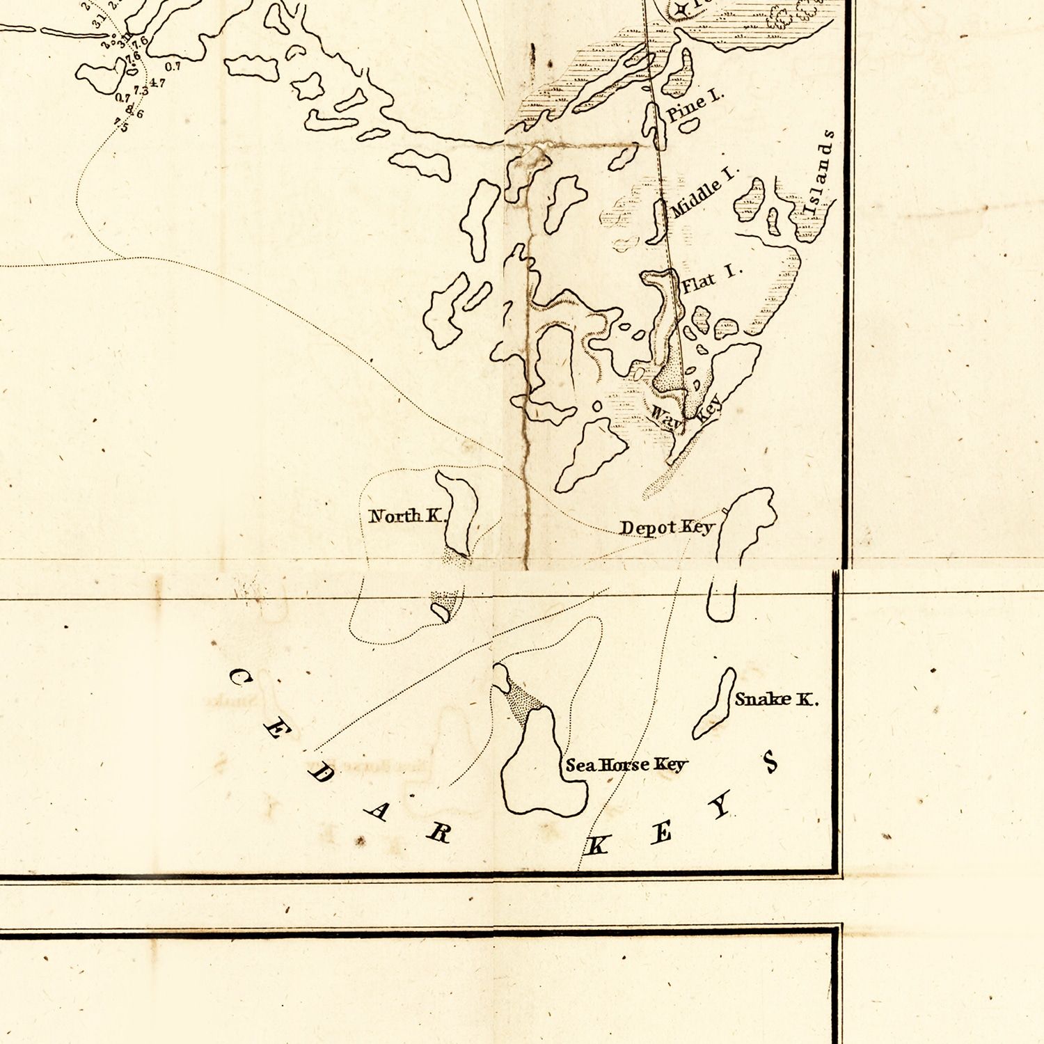 Restored historic details from the 1846 state map of Florida, Florida