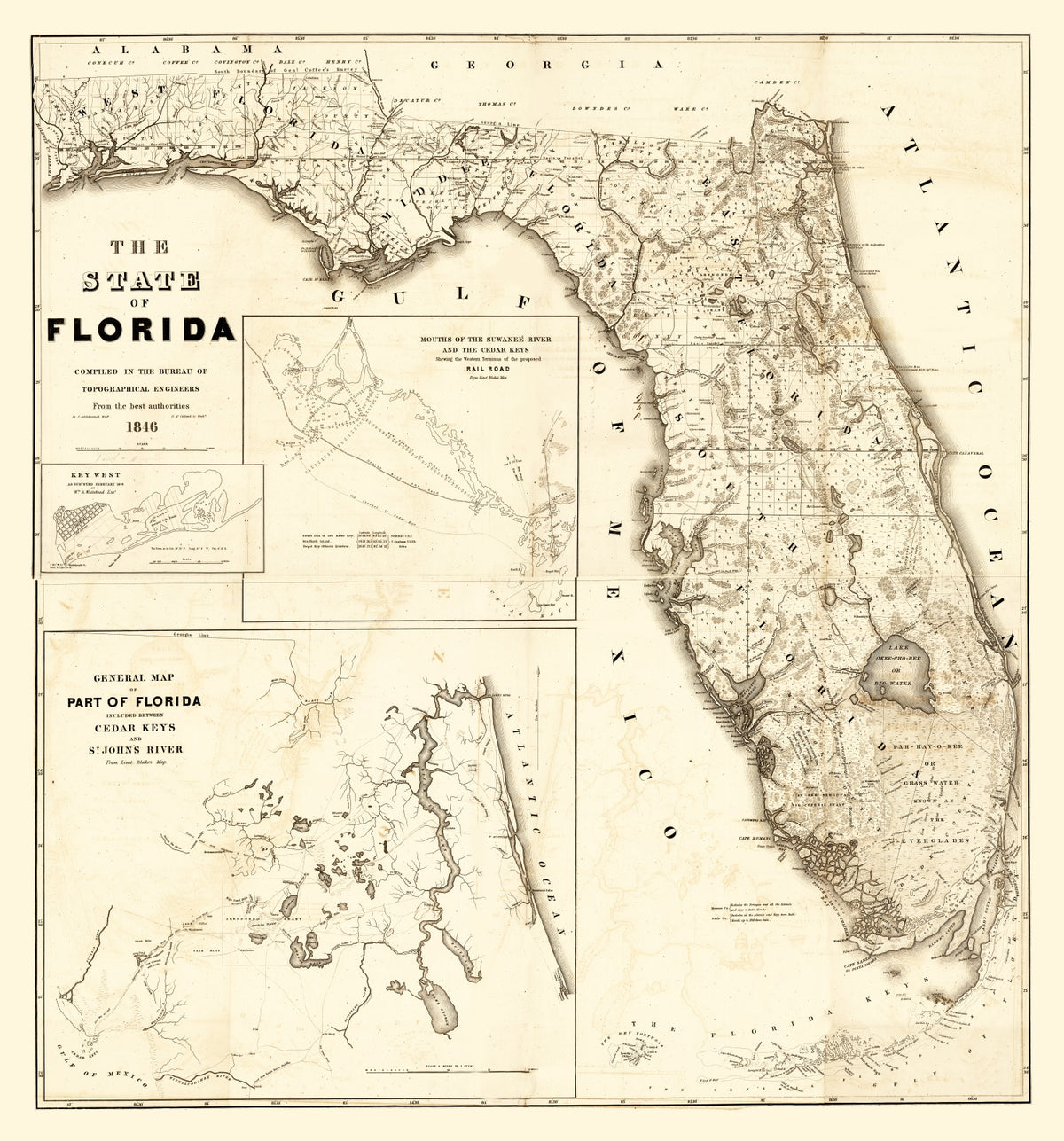 Preview of Vintage Map of Florida 1846