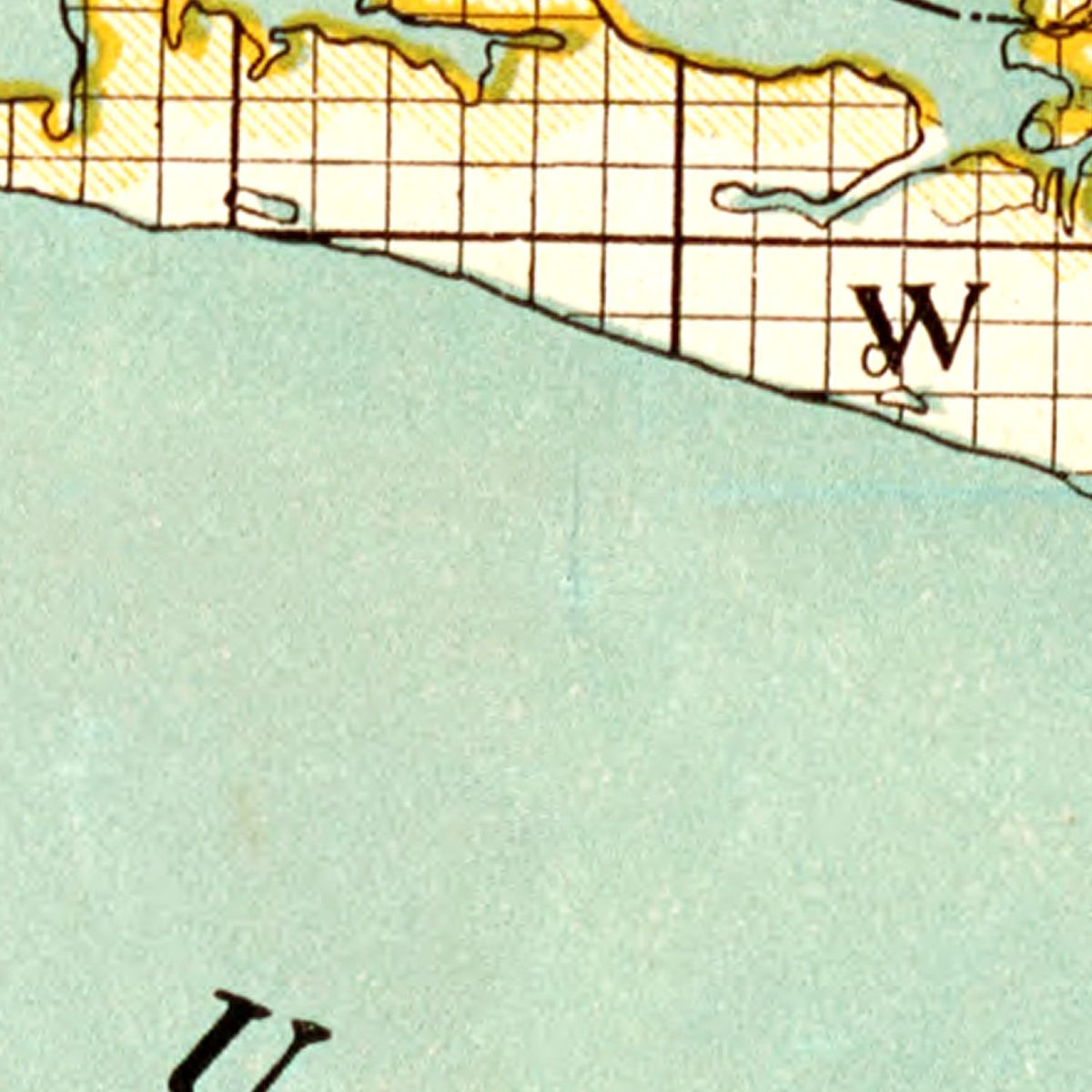 Restored historic details from the 1890 state map of Florida, Florida