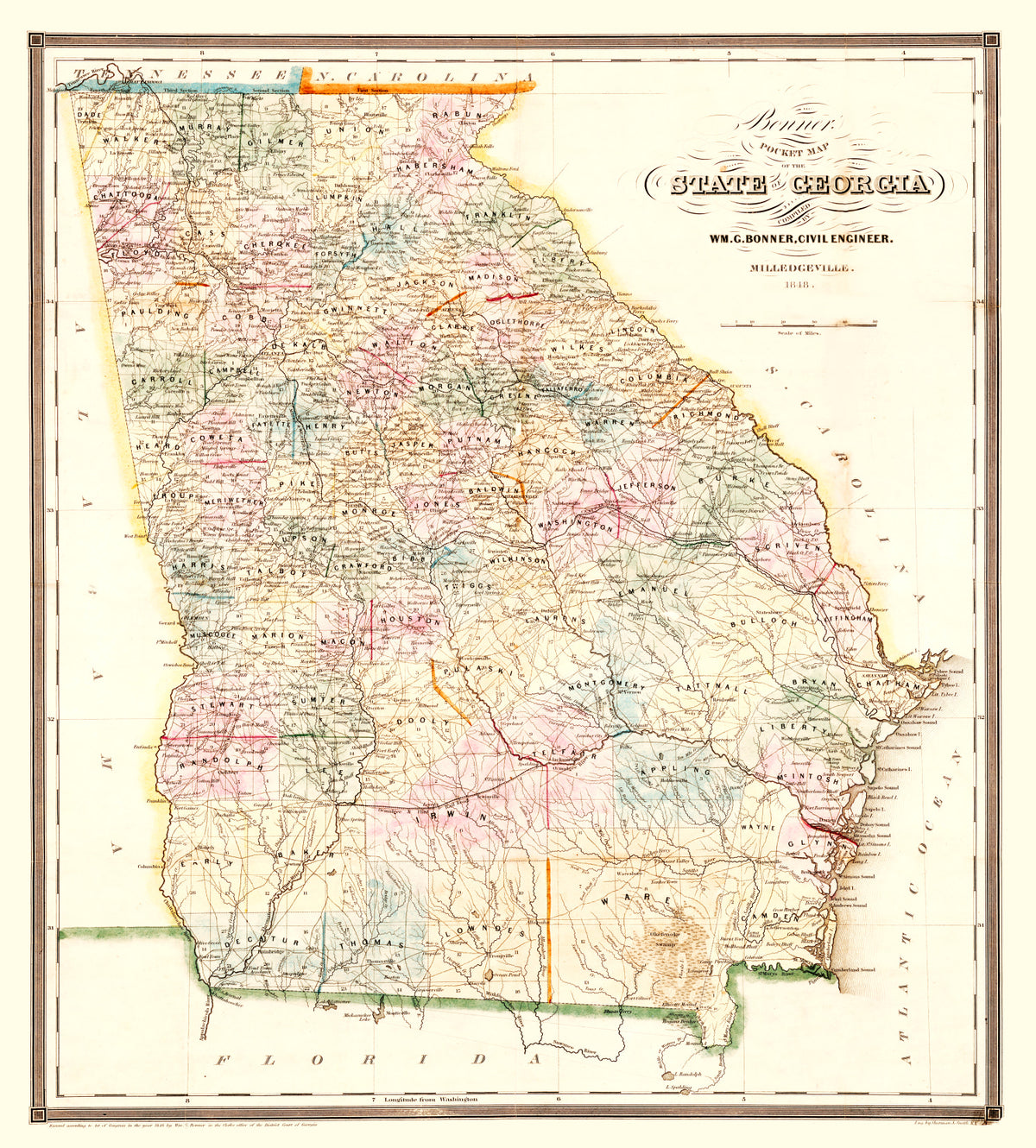 Preview of Vintage Map of Georgia 1848
