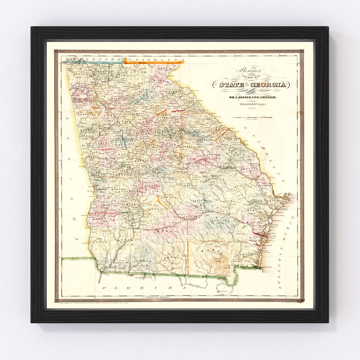 Georgia Vintage Map 1848
