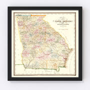 Georgia Vintage Map 1848