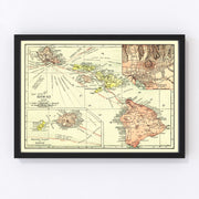 Hawaii Vintage Map 1912