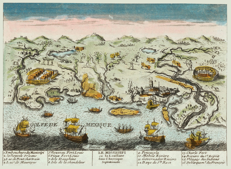Size comparison using Vintage Map of Louisiana 1770