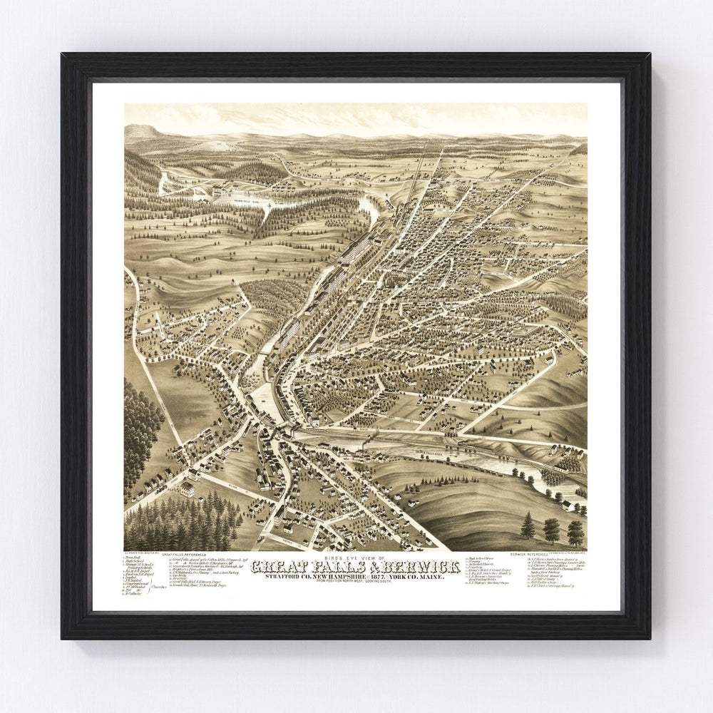 Great Falls Vintage Map 1877