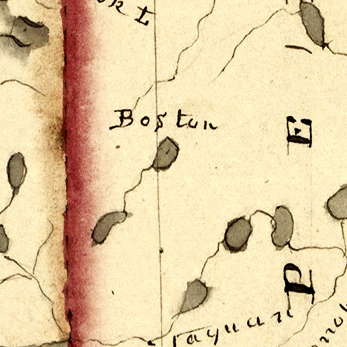 Restored historic details from the 1820 state map of Maine, Maine