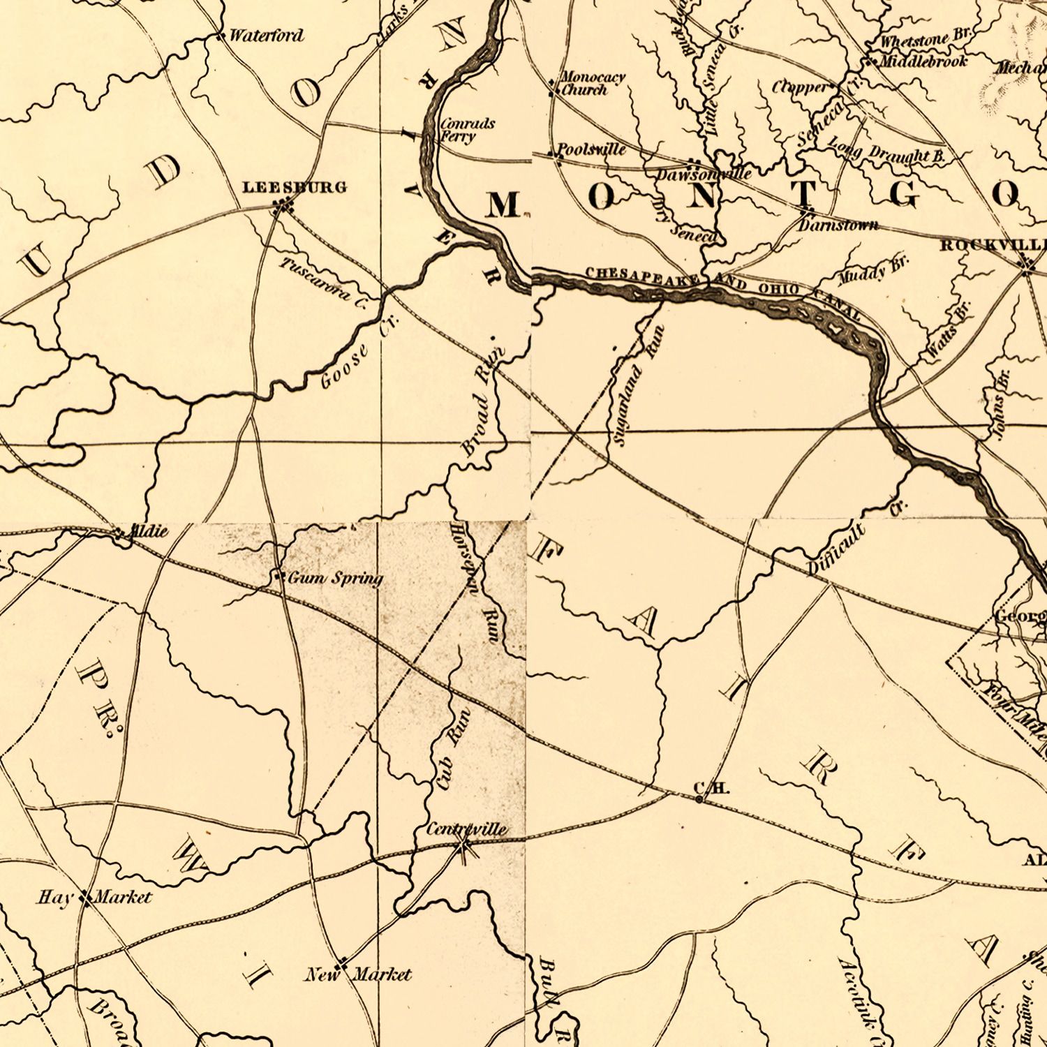 Restored historic details from the 1841 state map of Maryland, Maryland