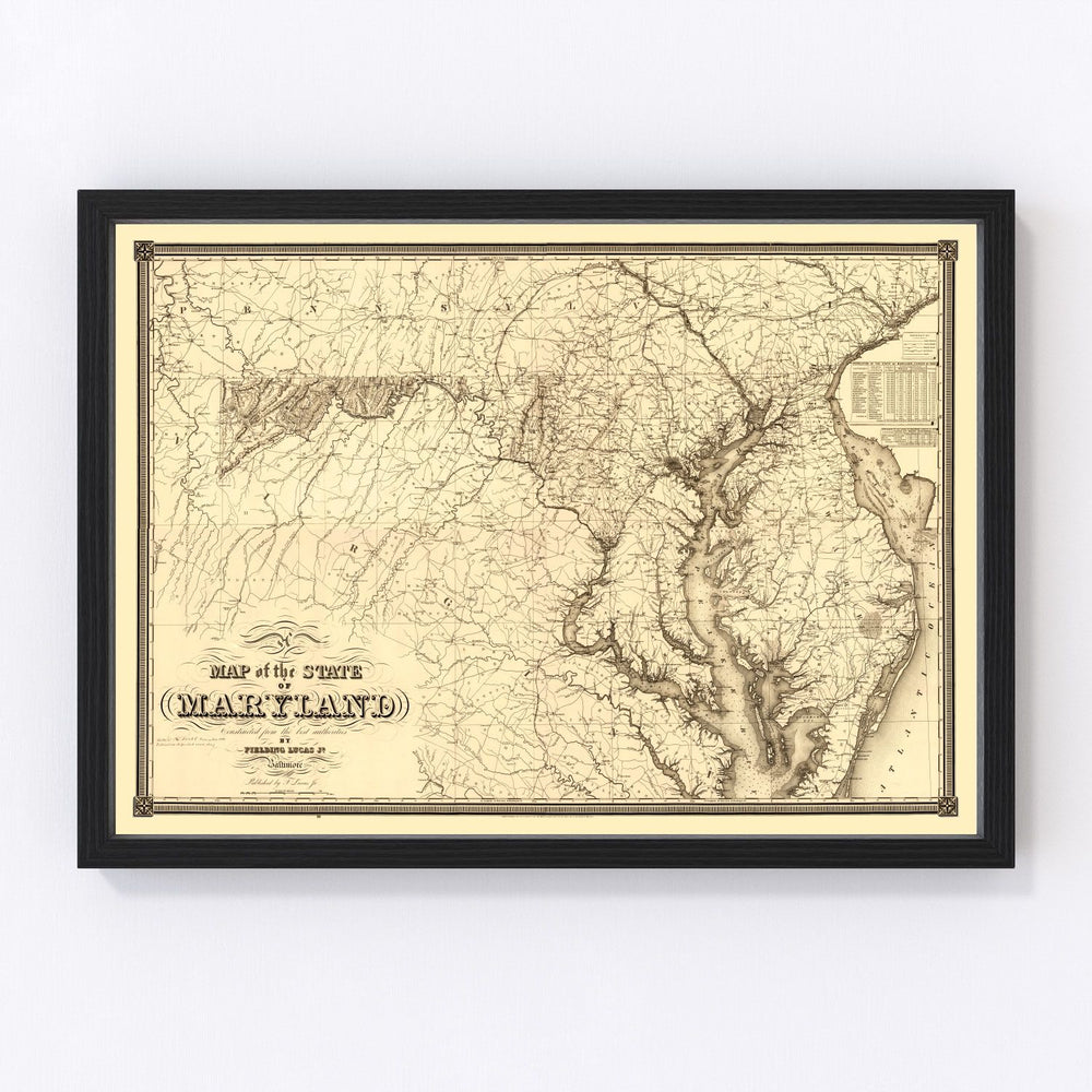 Maryland Vintage Map 1841