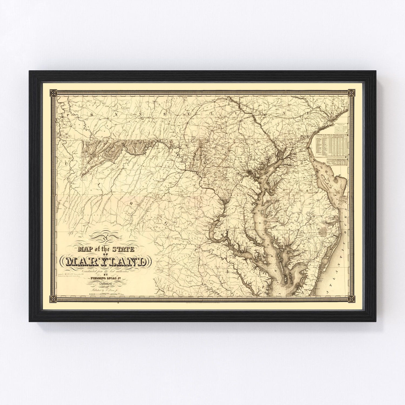 Maryland Vintage Map 1841