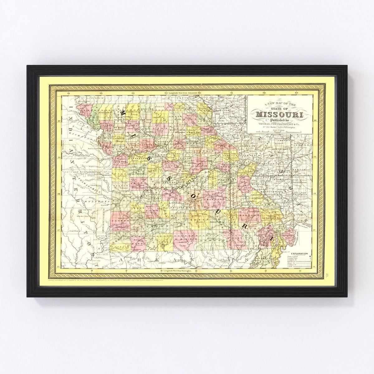 Missouri Vintage Map 1852