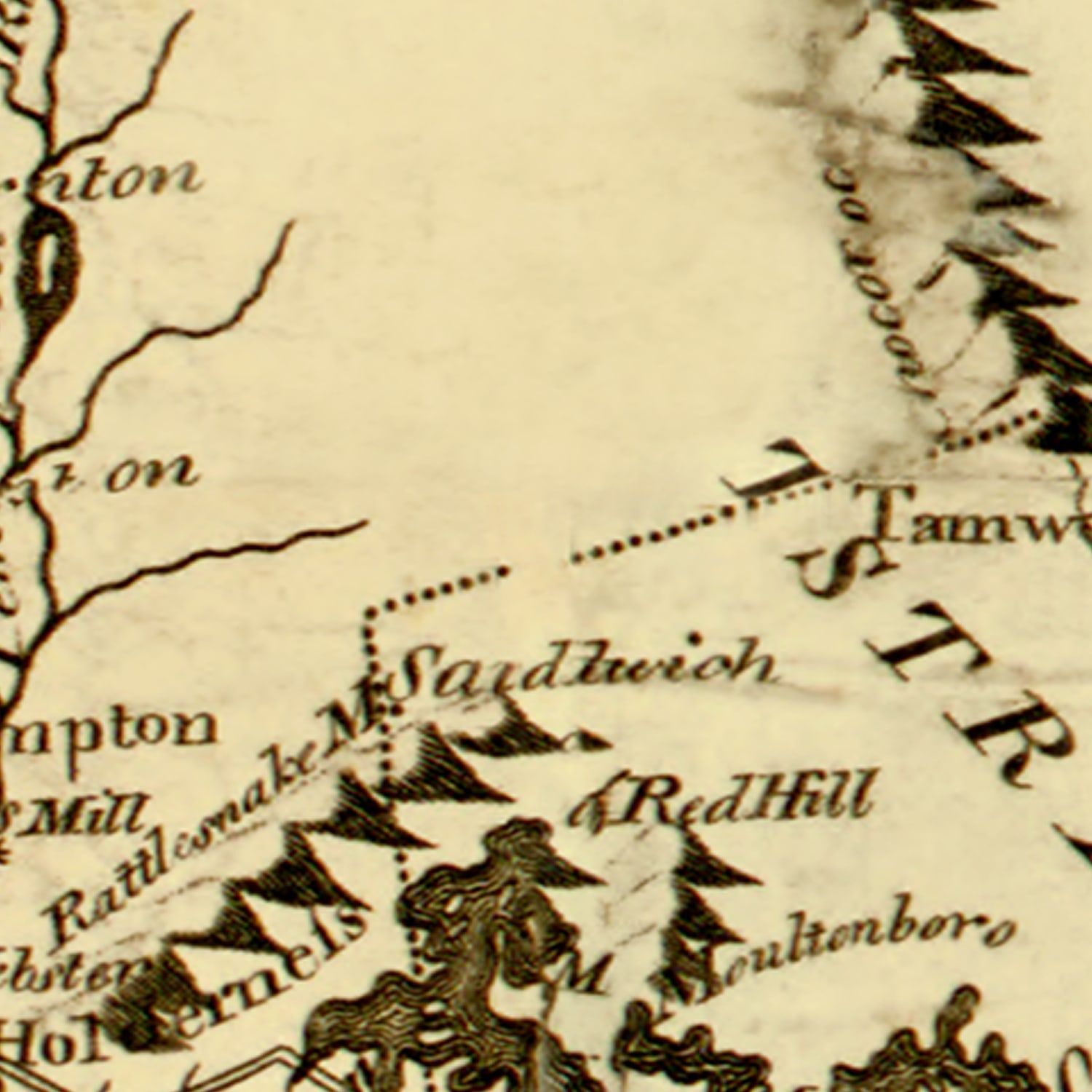 Restored historic details from the 1794 state map of New Hampshire, New Hampshire