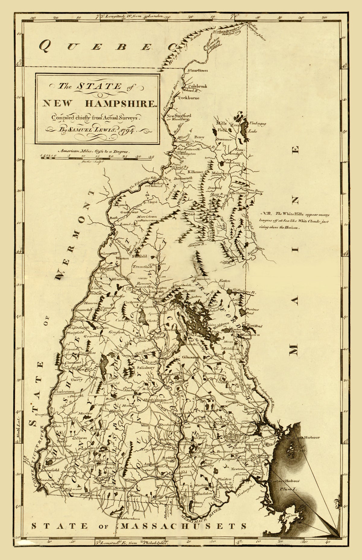 Preview of Vintage Map of New Hampshire 1794