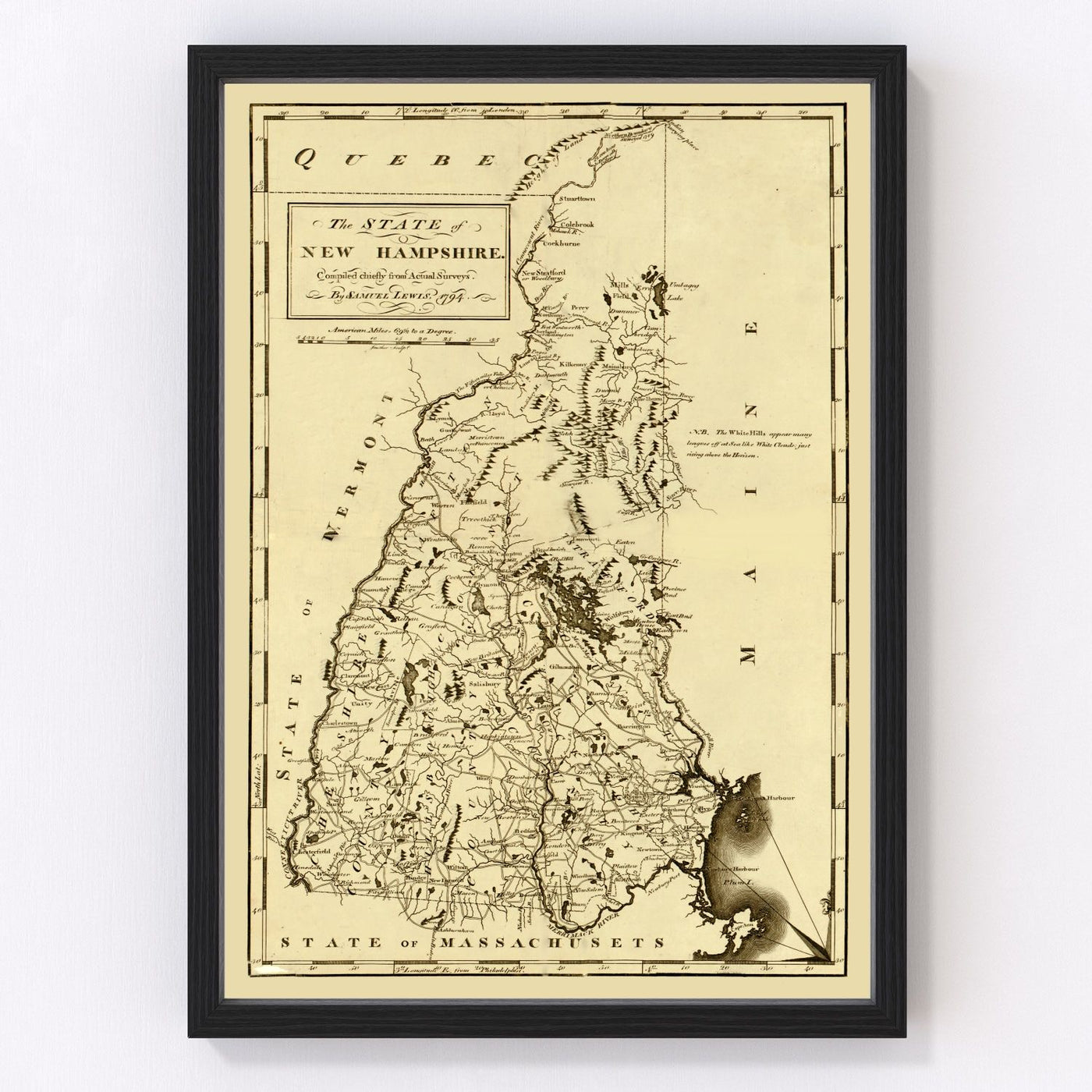New Hampshire Vintage Map 1794