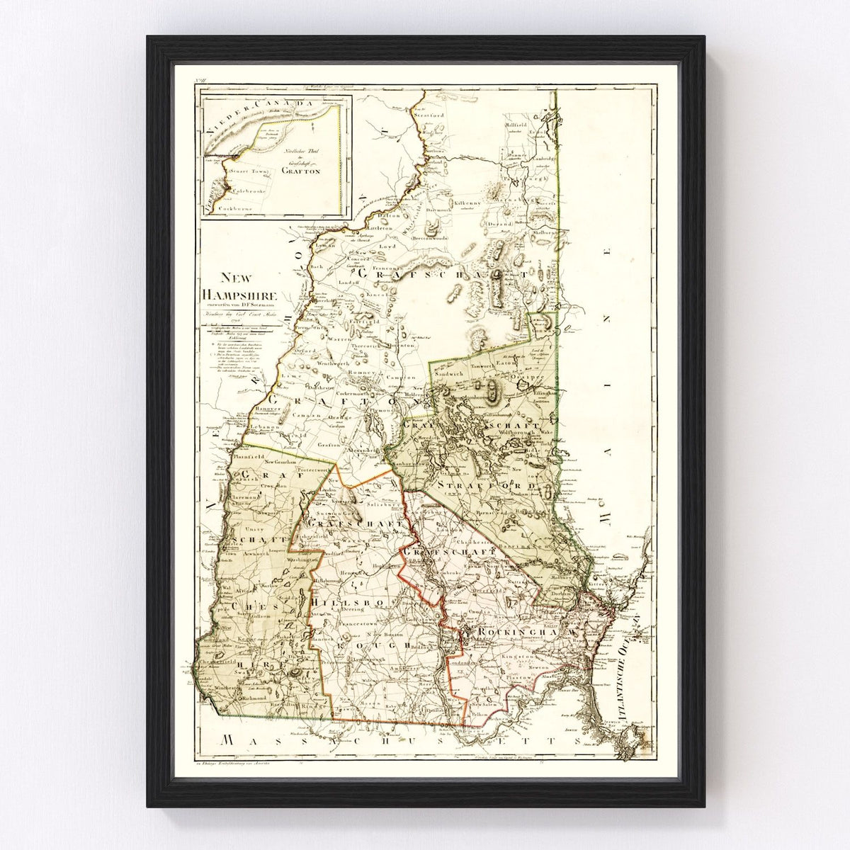 New Hampshire Vintage Map 1796