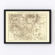 New Mexico Vintage Map 1879